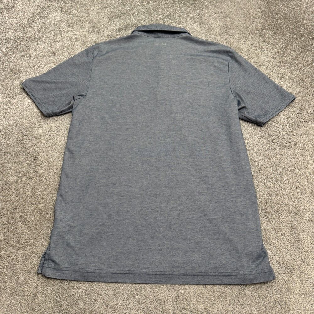 Travis Mathew Cotton Blend Polo Shirt Mens Medium Heathered Blue Golf Preppy Top - Picture 2 of 14